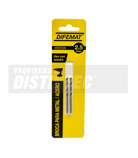 BROCA PARA METAL 2 PIEZAS 2.5mm - DIFEMAT®