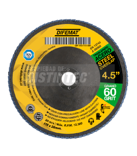 DISCO TRASLAPADO 4,5" -115 X 22. GRANO 60 - DIFEMAT®