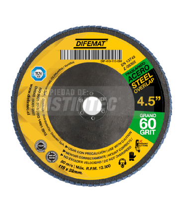 DISCO TRASLAPADO 4,5" -115 X 22. GRANO 60 - DIFEMAT®