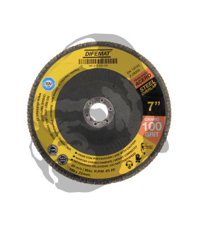 DISCO TRASLAPADO 7" -180 X 22. GRANO 100 - DIFEMAT®