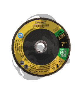 DISCO TRASLAPADO 7" -180 X 22. GRANO 60 - DIFEMAT®