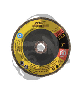 DISCO TRASLAPADO 7" -180 X 22. GRANO 80 - DIFEMAT®
