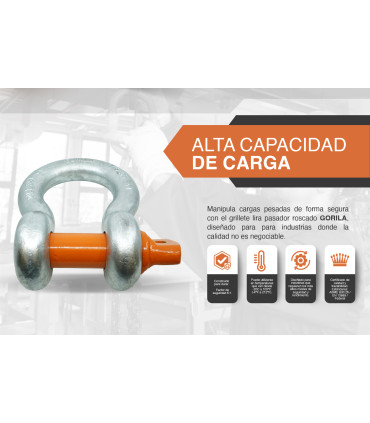 GRILLETE LIRA PASADOR ROSCADO 1" - GORILA®