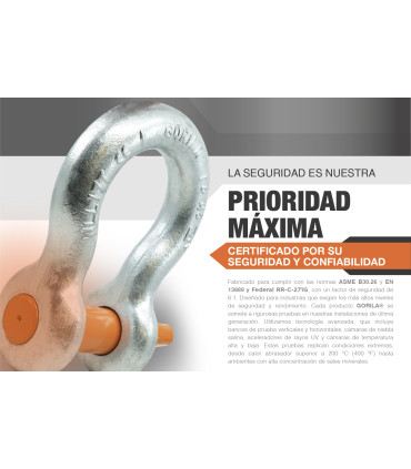 GRILLETE LIRA PASADOR ROSCADO 1.1/2" - GORILA®