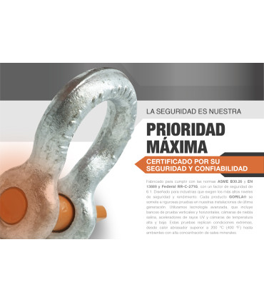 GRILLETE LIRA PASADOR ROSCADO 3/4" - GORILA®
