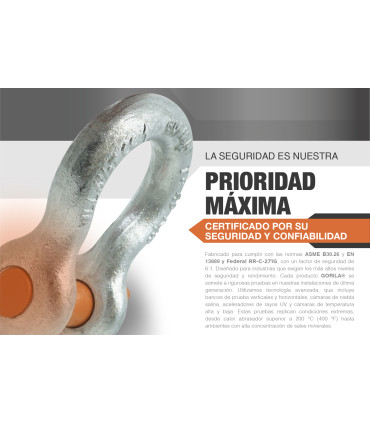 GRILLETE LIRA PASADOR ROSCADO 7/8" - GORILA®