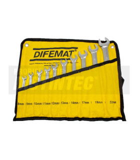KIT LLAVES PUNTA CORONA 10 PIEZAS 8 A 22mm - DIFEMAT®
