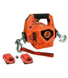 WINCHE PORTÁTIL 0,4t x 12m c/ DOS BATERÍAS DE LITIO - GORILA®