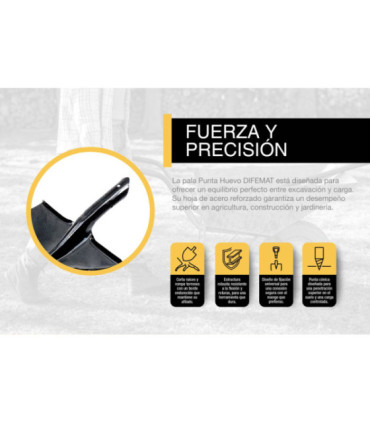PALA PUNTA DE HUEVO SIN MANGO - DIFEMAT®