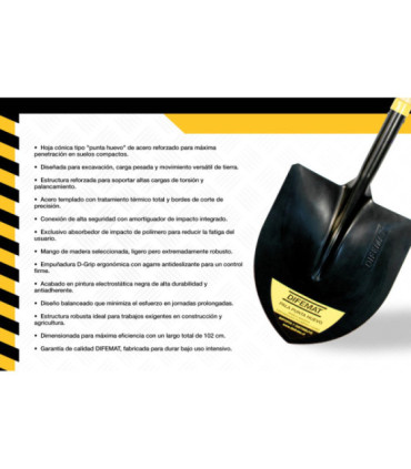 PALA PUNTA HUEVO REFORZADA - DIFEMAT®