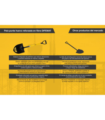 PALA PUNTA HUEVO REFORZADA EN FIBRA - DIFEMAT®
