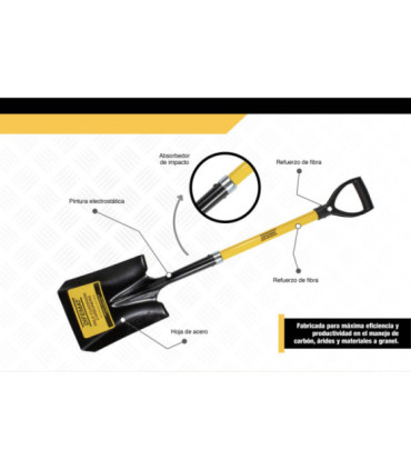 PALA CUADRADA CARBONERA REFORZADA EN FIBRA - DIFEMAT®
