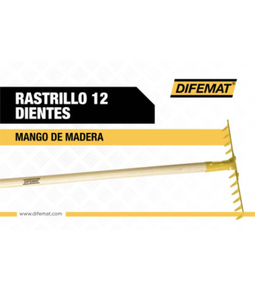 RASTRILLO 12 DIENTES MANGO MADERA - DIFEMAT®