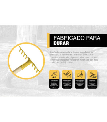 RASTRILLO 12 DIENTES MANGO MADERA - DIFEMAT®