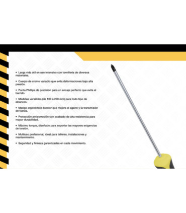 DESTORNILLADOR PUNTA PHILLIPS 5 X 150mm - DIFEMAT®