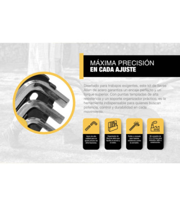 KIT LLAVES ALLEN 9 PIEZAS 1,5 A 10mm - DIFEMAT®