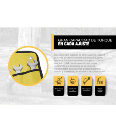 KIT LLAVES PUNTA CORONA 10 PIEZAS 8 A 22mm - DIFEMAT®