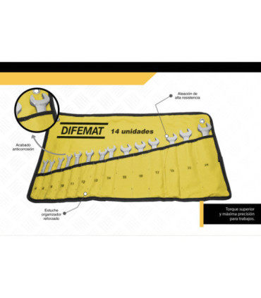 KIT LLAVES PUNTA CORONA 10 PIEZAS 8 A 22mm - DIFEMAT®