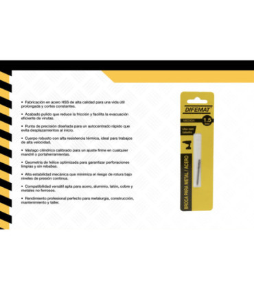BROCA PARA METAL 2 PIEZAS 1.5mm - DIFEMAT®
