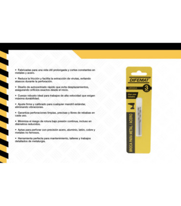 BROCA PARA METAL 2 PIEZAS 3mm - DIFEMAT®