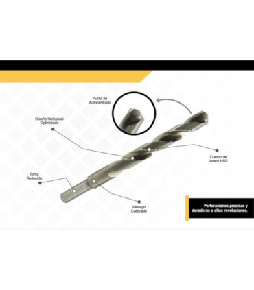 BROCA PARA METAL TOMA REDUCIDA 13.5mm - DIFEMAT®