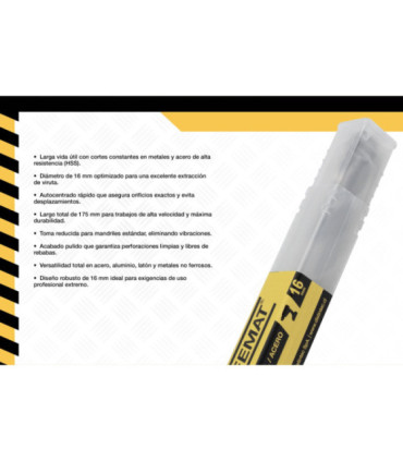BROCA PARA METAL TOMA REDUCIDA 16mm - DIFEMAT®