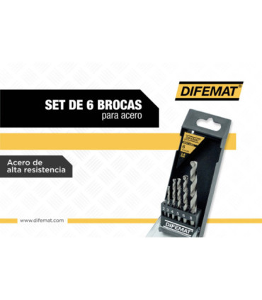 SET 6 BROCAS PARA METAL 2 A 8mm - DIFEMAT®