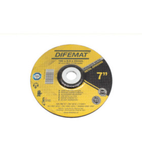 DISCO DE DESBASTE PARA METAL 7" 180 X 6 X 22 - DIFEMAT®