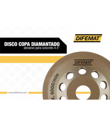 COPA DIAMANTADO ABRASIVO PARA CONCRETO 4,5" - DIFEMAT®