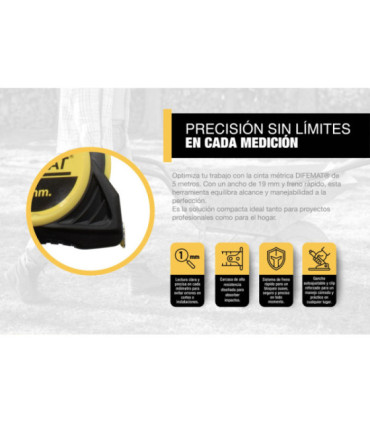 CINTA METRICA 5m X 19mm - DIFEMAT®