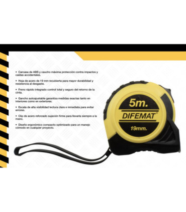 CINTA METRICA 5m X 19mm - DIFEMAT®