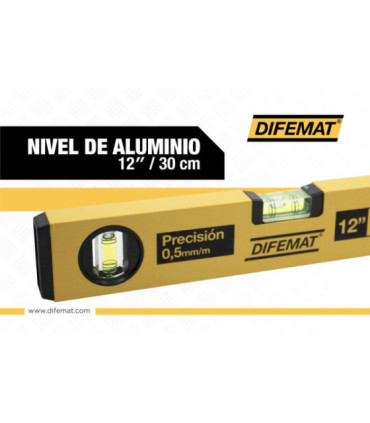NIVEL DE ALUMINIO 12" - DIFEMAT®