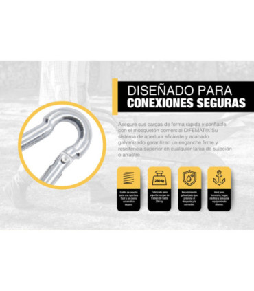 MOSQUETON COMERCIAL CROMADO 8 X 80mm - DIFEMAT®