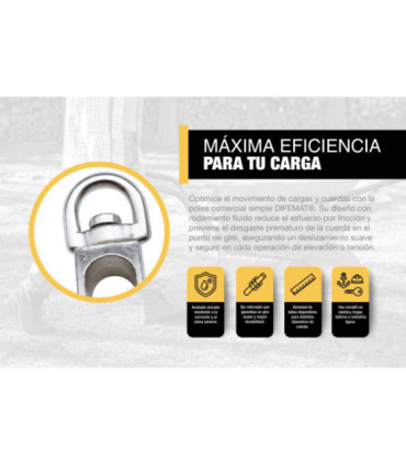 POLEA COMERCIAL SIMPLE 3/4" - DIFEMAT®