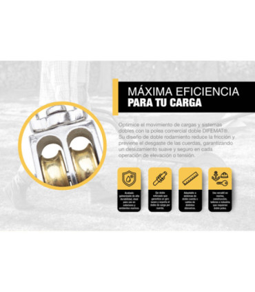 POLEA COMERCIAL DOBLE 3/4" - DIFEMAT®