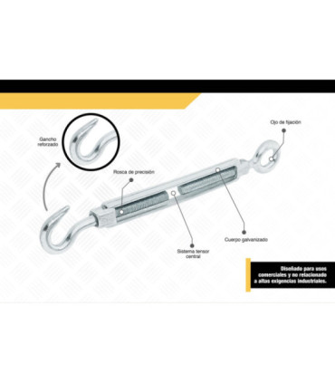 TENSOR COMERCIAL GANCHO OJO 6 X 63mm - DIFEMAT®
