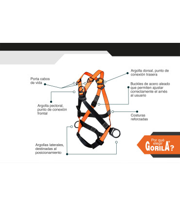 ARNES SEGURIDAD 4 ARGOLLAS STD - GORILA®