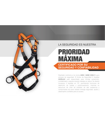 ARNES SEGURIDAD 4 ARGOLLAS STD - GORILA®