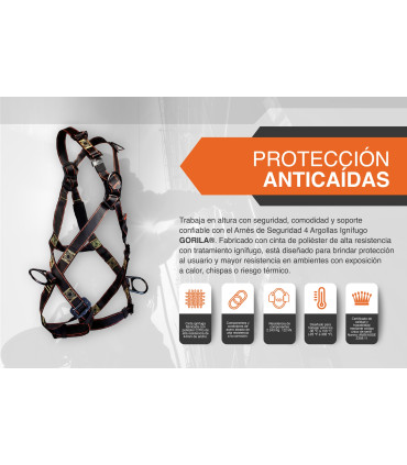 ARNES SEGURIDAD 4 ARGOLLAS IGNIFUGO STD - GORILA®