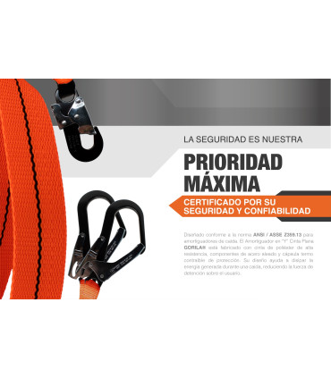 AMORTIGUADOR EN Y CINTA PLANA X 1,8m - GORILA®